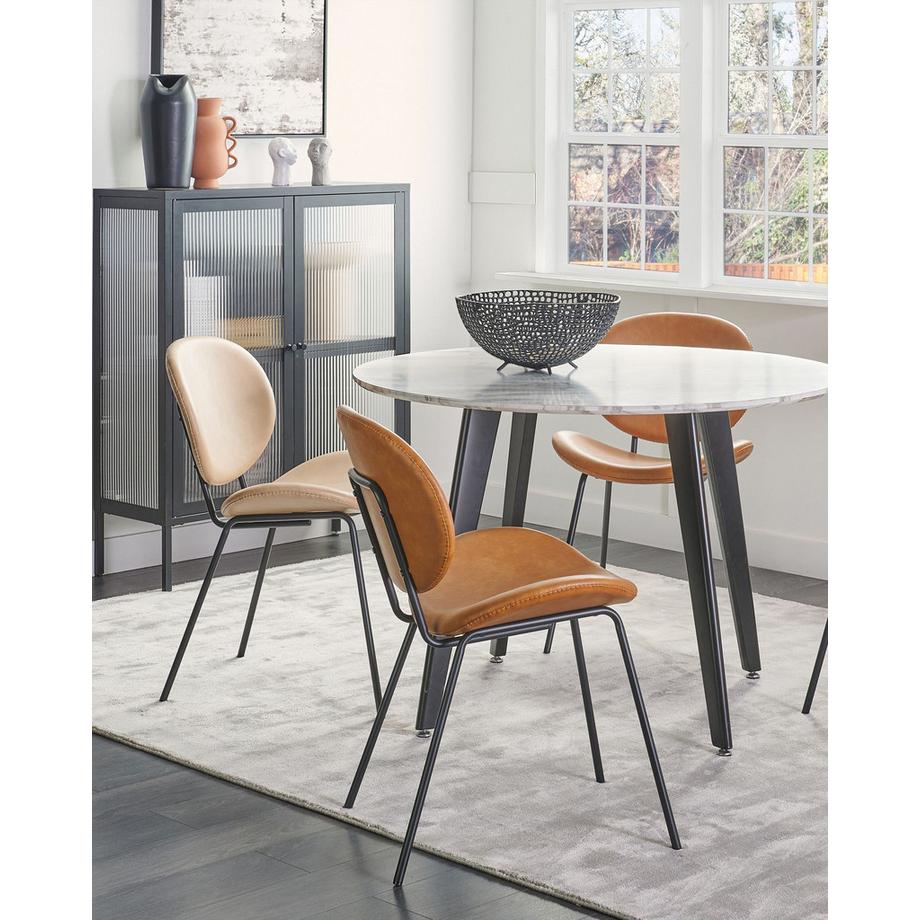 Beliani Lot de 2 chaises de salle à manger en Cuir PU Industriel LUANA  