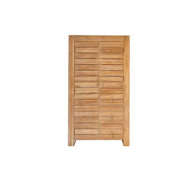 Kleiderschrank mit Kleiderstange aus massivem Teak Minimalys