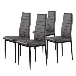MST Set mit 4 Stühlen für Wohn- und Esszimmer mit Öko-Leder, ergonomischer Rückenlehne,  