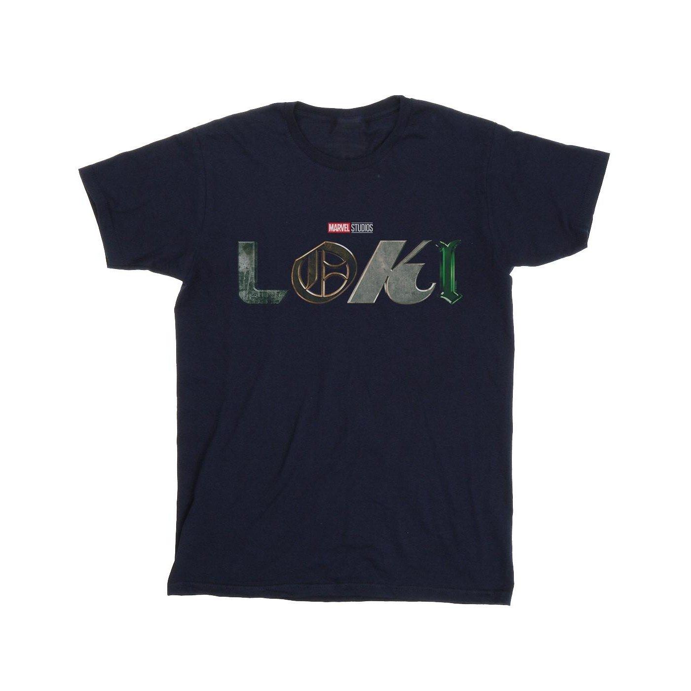 Image of Loki Logo Tshirt Unisex Marine 140/146