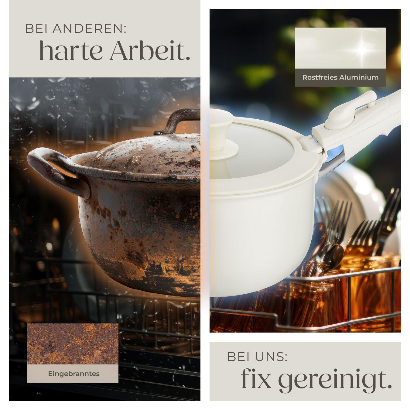 Tectake Batterie de cuisine GENUA 16 pièces adaptées à l’induction  