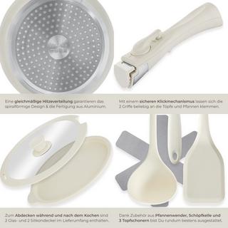 Tectake Batterie de cuisine GENUA 16 pièces adaptées à l’induction  