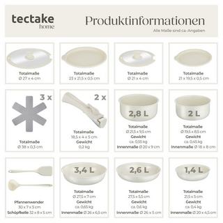 Tectake Batterie de cuisine GENUA 16 pièces adaptées à l’induction  