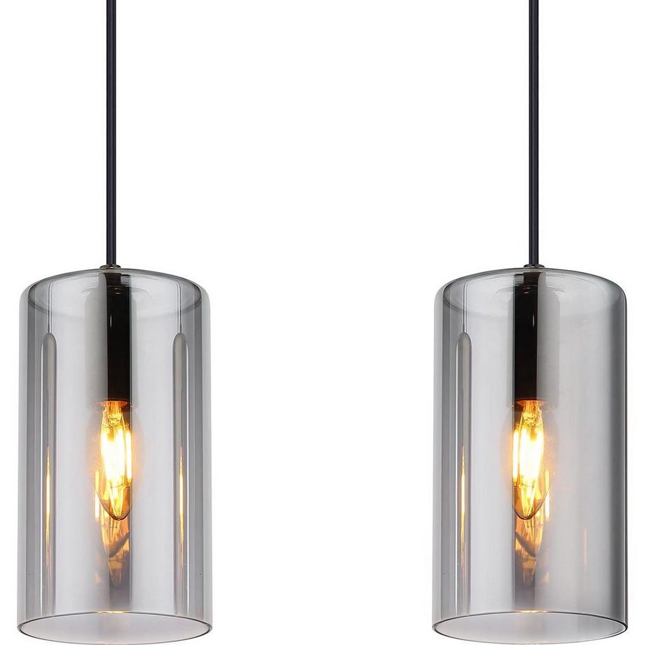 mutoni Lampe à suspension Reefton métal noir mat 3xE14  