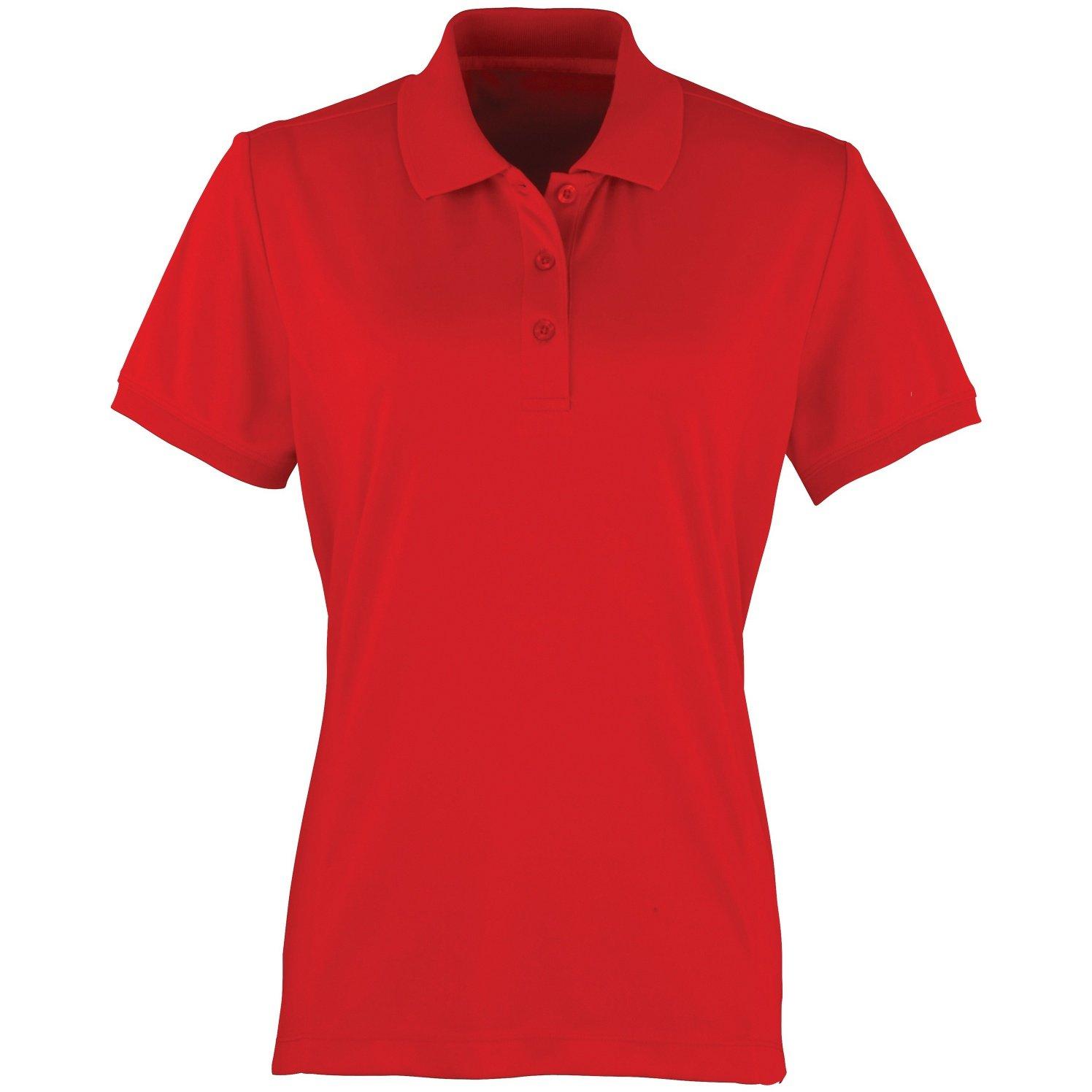 Image of Coolchecker Piqué Poloshirt Polohemd, Kurzarm Damen Rot Bunt L
