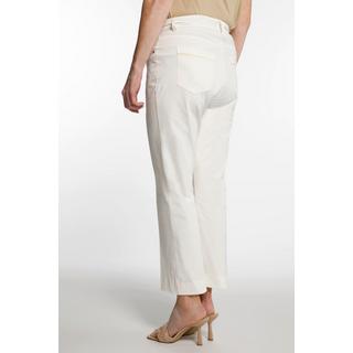 Ulla Popken  Pantaloni modello Sophie con effetto jeans, taglio a cinque tasche e pieghe 