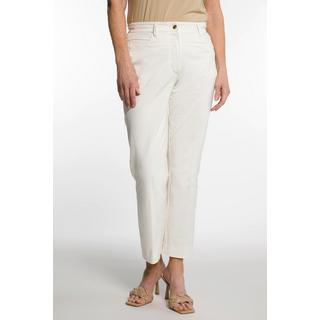 Ulla Popken  Pantaloni modello Sophie con effetto jeans, taglio a cinque tasche e pieghe 