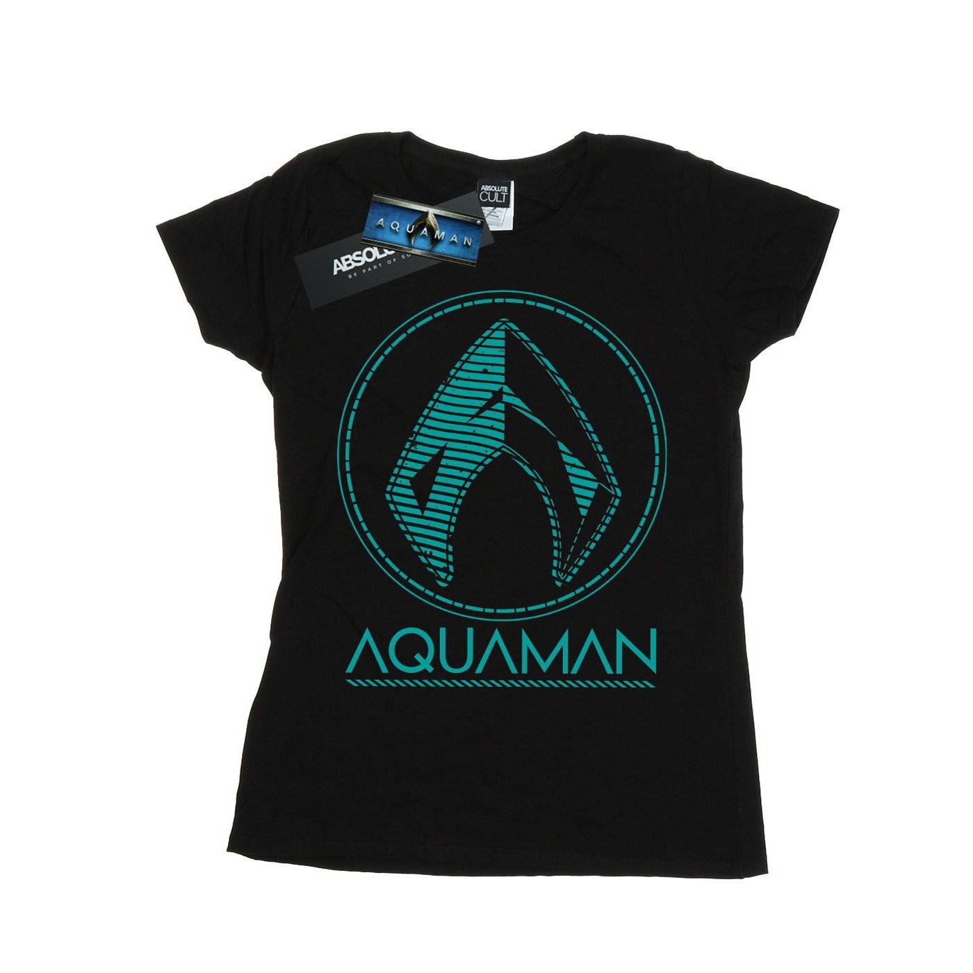 Image of Aquaman Aqua Logo Tshirt Damen Schwarz M