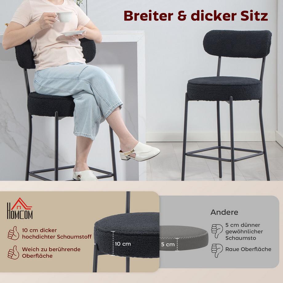 HOMCOM Tabouret de bar  