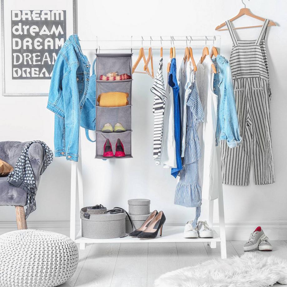 B2X Hängeregal Kleiderschrank 4 Fächer  