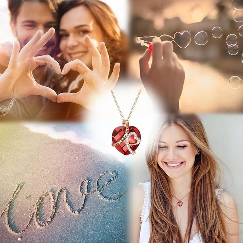 Rafaela Donata  Femme Collier tendance Coeur avec citation "Ich liebe Dich" 