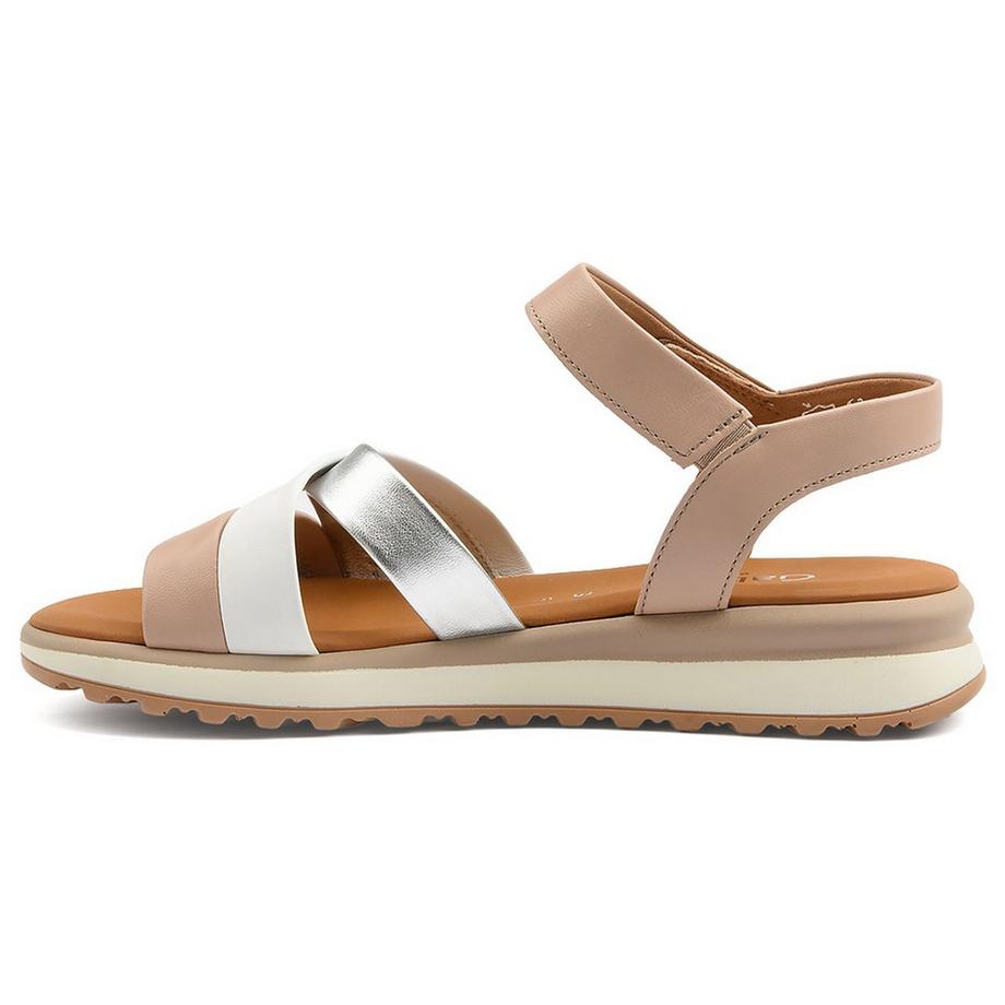 Gabor Flache Sandalen mit Metallic-Lederriemen  