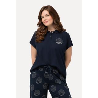 Ulla Popken  Poloshirt, Stickerei, Polokragen, Halbarm, Biobaumwolle 