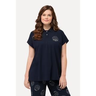 Ulla Popken  Poloshirt, Stickerei, Polokragen, Halbarm, Biobaumwolle 