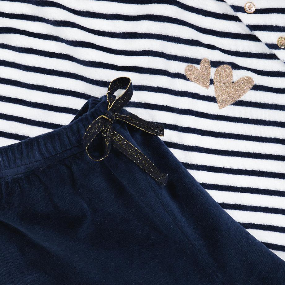 La Redoute Collections  Samt-Pyjama im Matrosenstil 