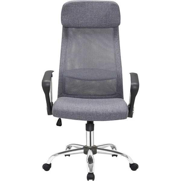 mutoni Chaise de bureau simili cuir lin gris  