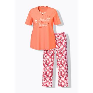 Ulla Popken Ensemble Pyjama Imprimé Étoile de Mer Col V Manches Courtes  