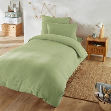 Housse de couette enfant unie gaze de coton