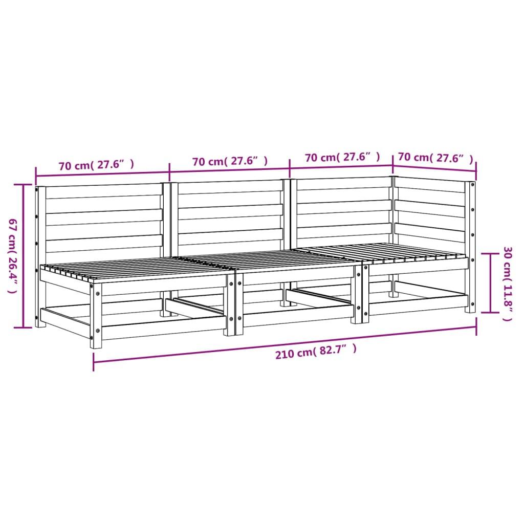 VidaXL Canapé de jardin bois de pin  