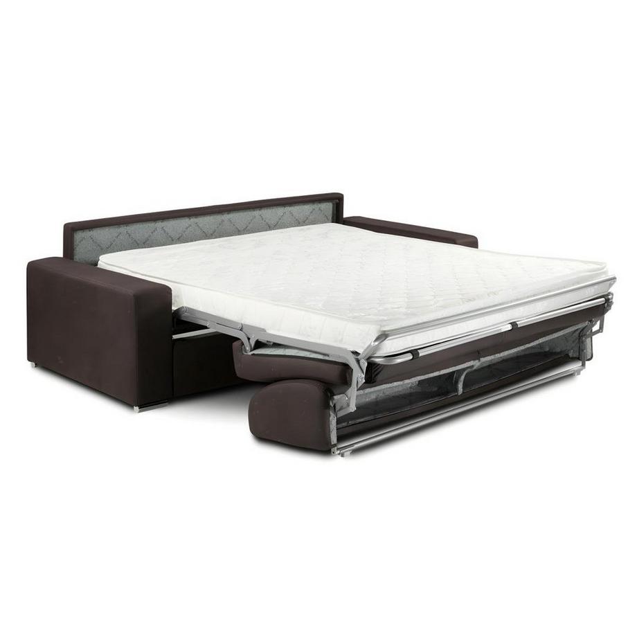 Vente-unique Schlafsofa 4Sitzer Stoff EMIR LiegeflächeMatratzen  