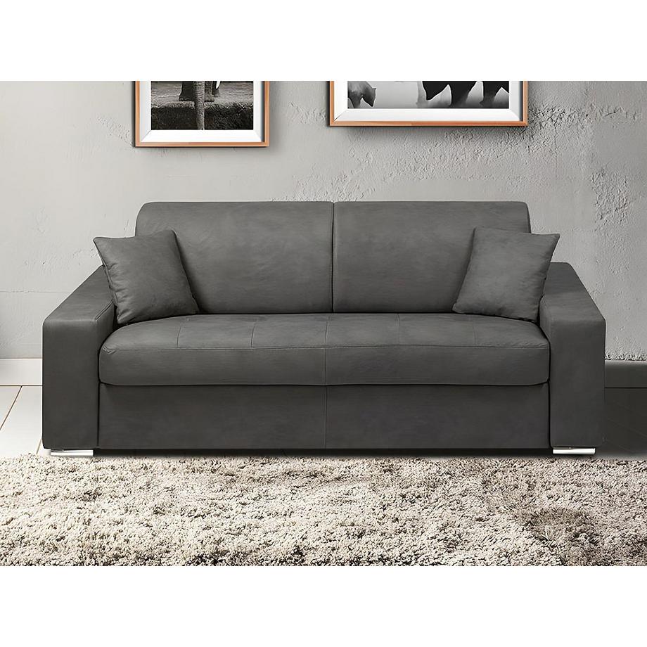 Vente-unique Schlafsofa 4Sitzer Stoff EMIR LiegeflächeMatratzen  