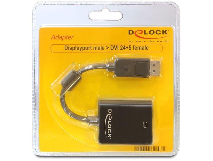 DeLock  DeLOCK 61847 Videokabel-Adapter 0,125 m DisplayPort DVI-I Schwarz 