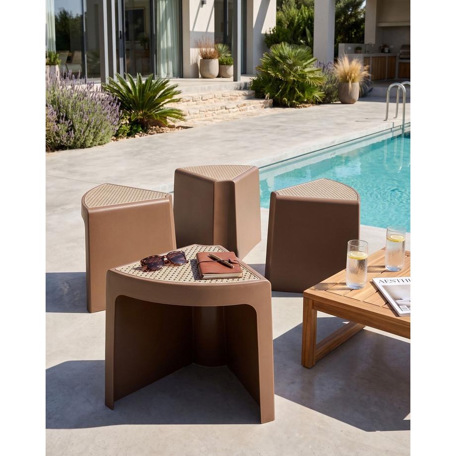 Beliani Set di 4 sgabelli da giardino en ABS (materiale sintetico resistente) Minimalista EVROS  