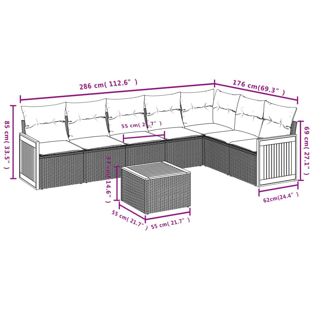 VidaXL set divano da giardino Polirattan  