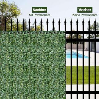 B2X Künstliche Efeu Garten Sichtschutz Balkonsichtschutz Blätteroptik Windschutz 150 x 240 cm Grün  