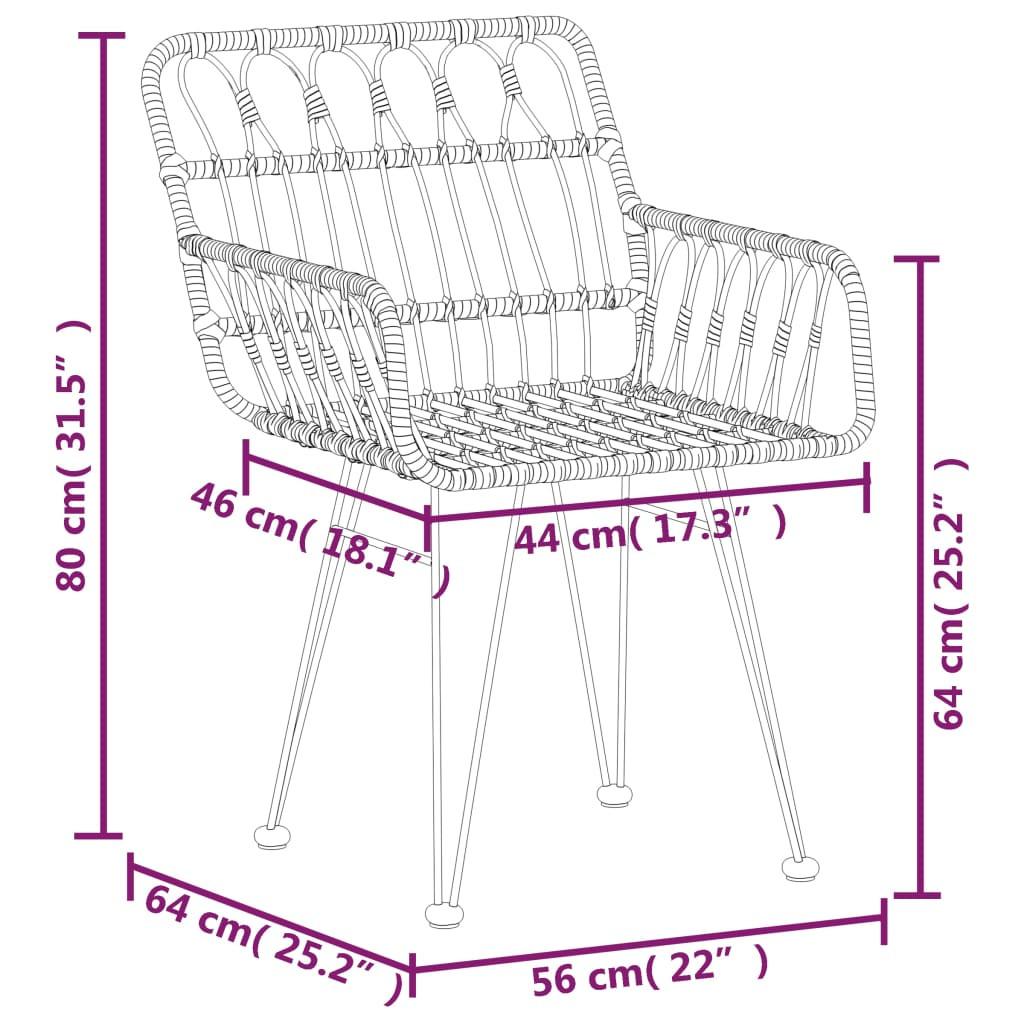 VidaXL set da pranzo da giardino Polirattan  