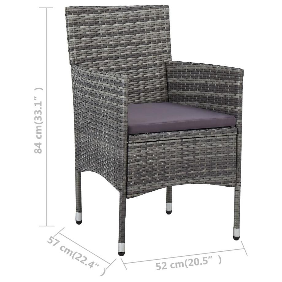VidaXL set da pranzo da giardino Polirattan  