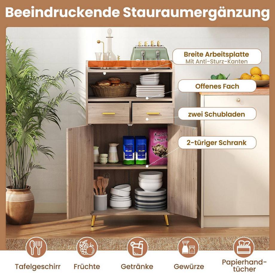 Northix Mobile da cucina con ripiano regolabile  