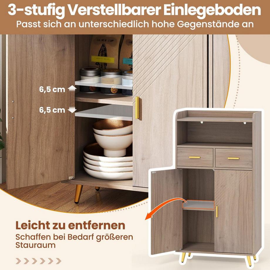 Northix Mobile da cucina con ripiano regolabile  
