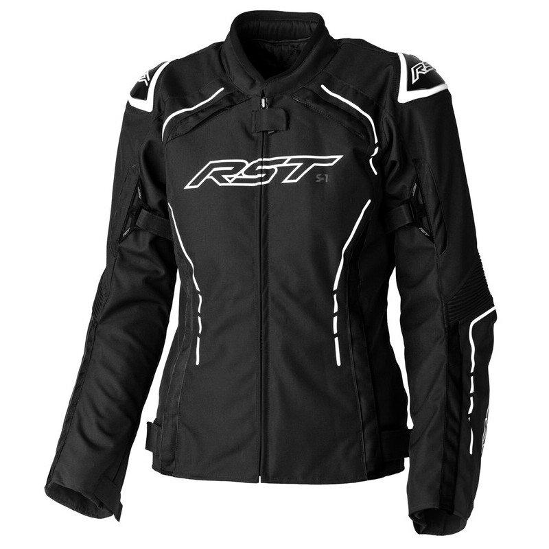 Image of Motorradjacke Frau S1 Ce Unisex Schwarz/Weiss XS