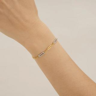 Charles Garnier  STYLES zweifarbiges Armband mit 3 Gliedern aus Goldsilber und Zirkonoxiden 