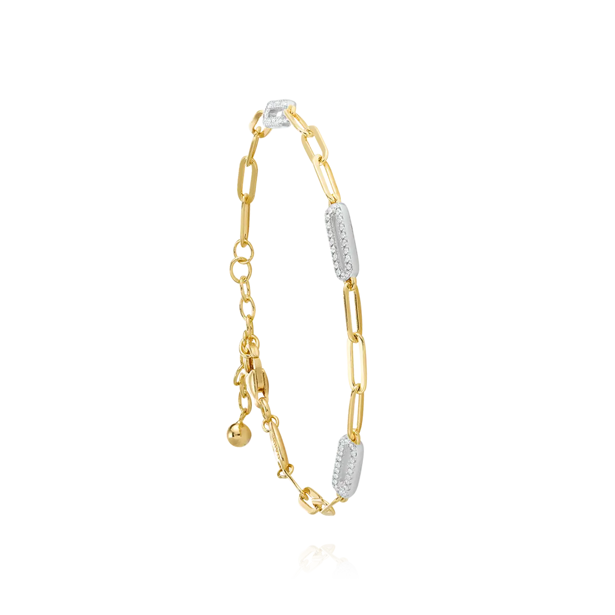 Charles Garnier  STYLES zweifarbiges Armband mit 3 Gliedern aus Goldsilber und Zirkonoxiden 