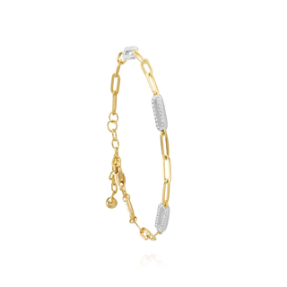 Charles Garnier  Bracelet STYLES bicolore 3 Maillons en Argent Doré & oxydes de zirconium 