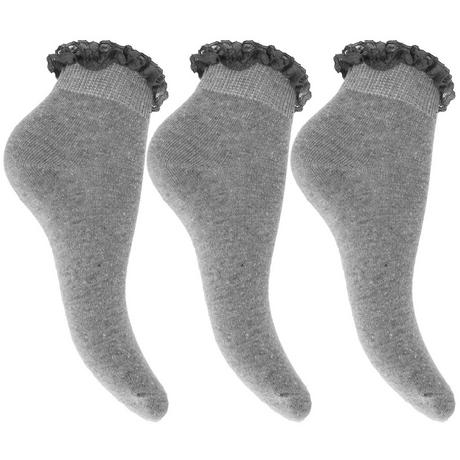Universal Textiles  Socken mit Rüschen Abschluss (3er Pack) 