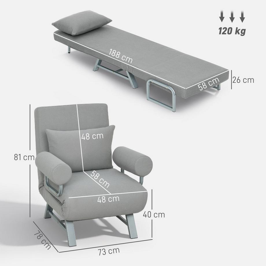 HOMCOM Fauteuil-lit  