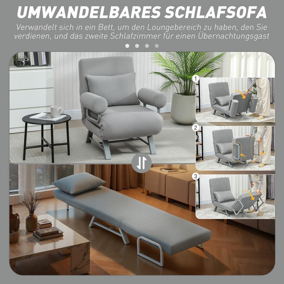 HOMCOM Fauteuil-lit  