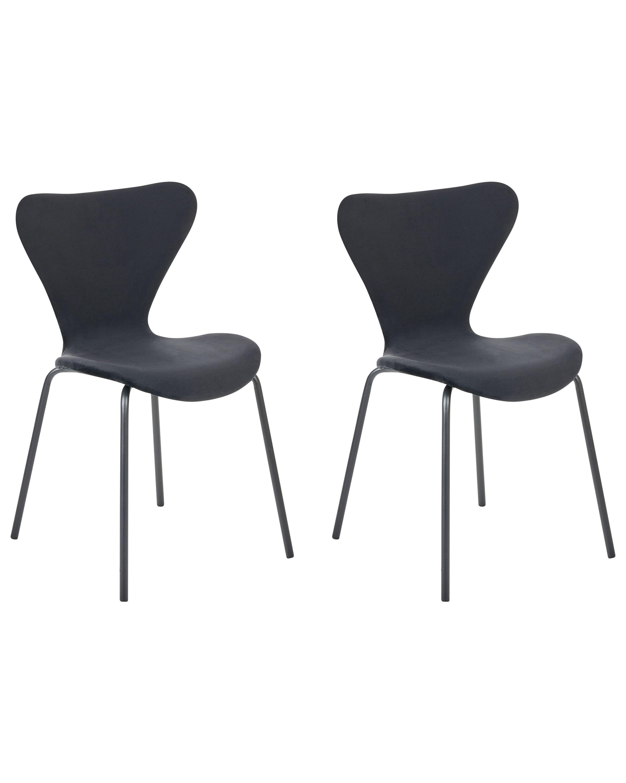 Beliani Lot de 2 chaises en Velours Scandinave BOONVILLE  