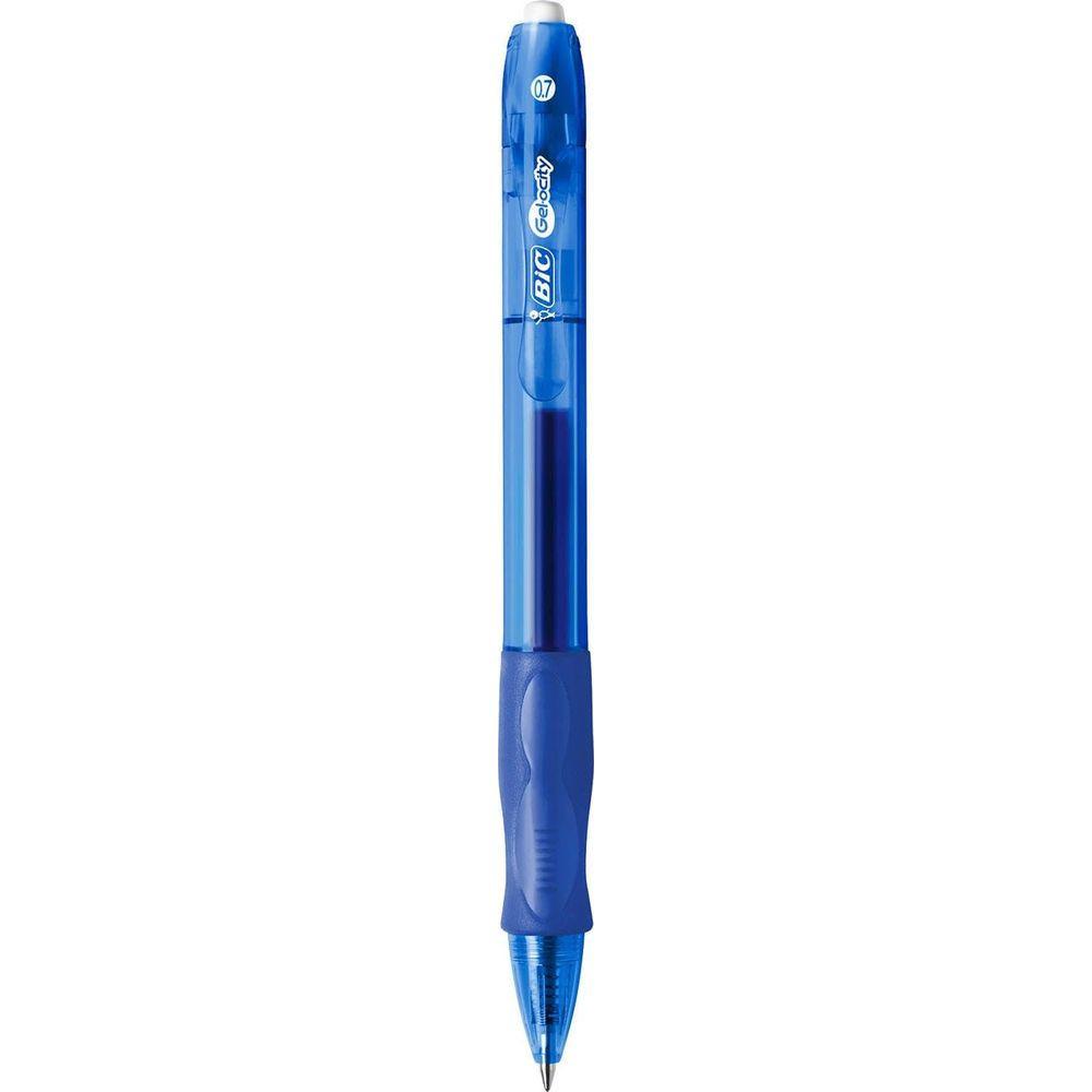 Image of BIC 829158 Kugelschreiber Blau Clip-on-Einziehkugelschreiber 12 Stück(e) Transparent