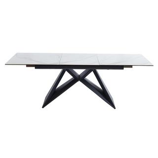 Vente-unique Table à  manger extensible LIBSY 6 à  8 cous Céramique Métal  