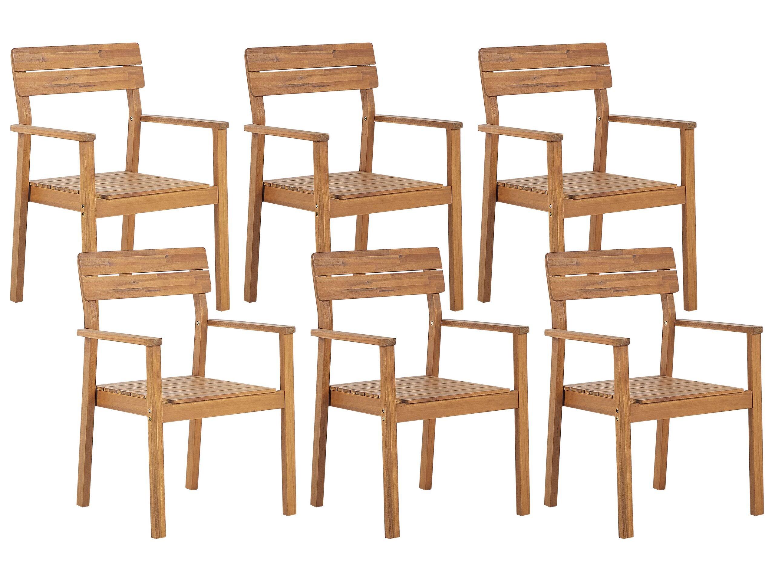 Image of Set mit 6 Stühlen aus Akazienholz Klassisch FORNELLI Set mit 6 Stühlen aus Akazienholz Klassisch FORNELLI