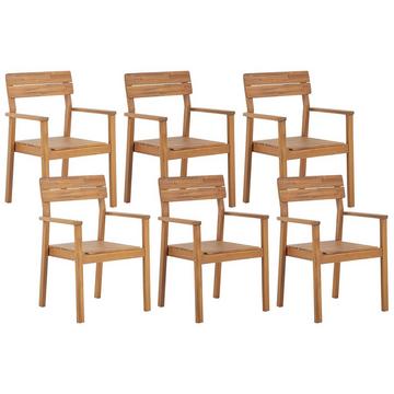 Lot de 6 chaises en Acacia Traditionnel FORNELLI