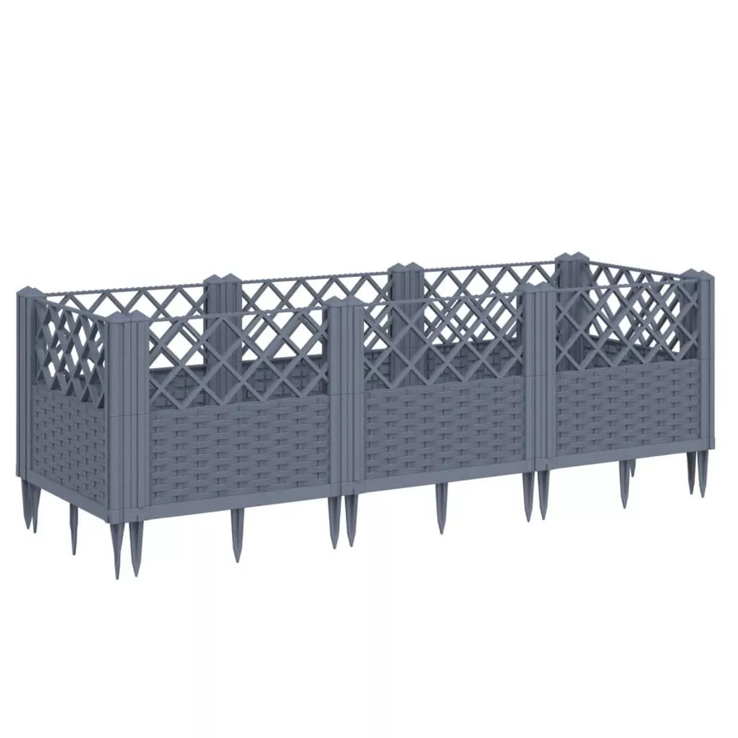 VidaXL - Jardinière polypropylène, One Size, Gris