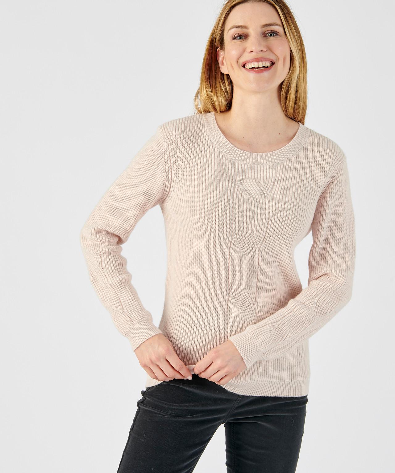 Image of Pullover Mit Rundhalsausschnitt Aus Alpaka-mix. Damen Rosa 54/56