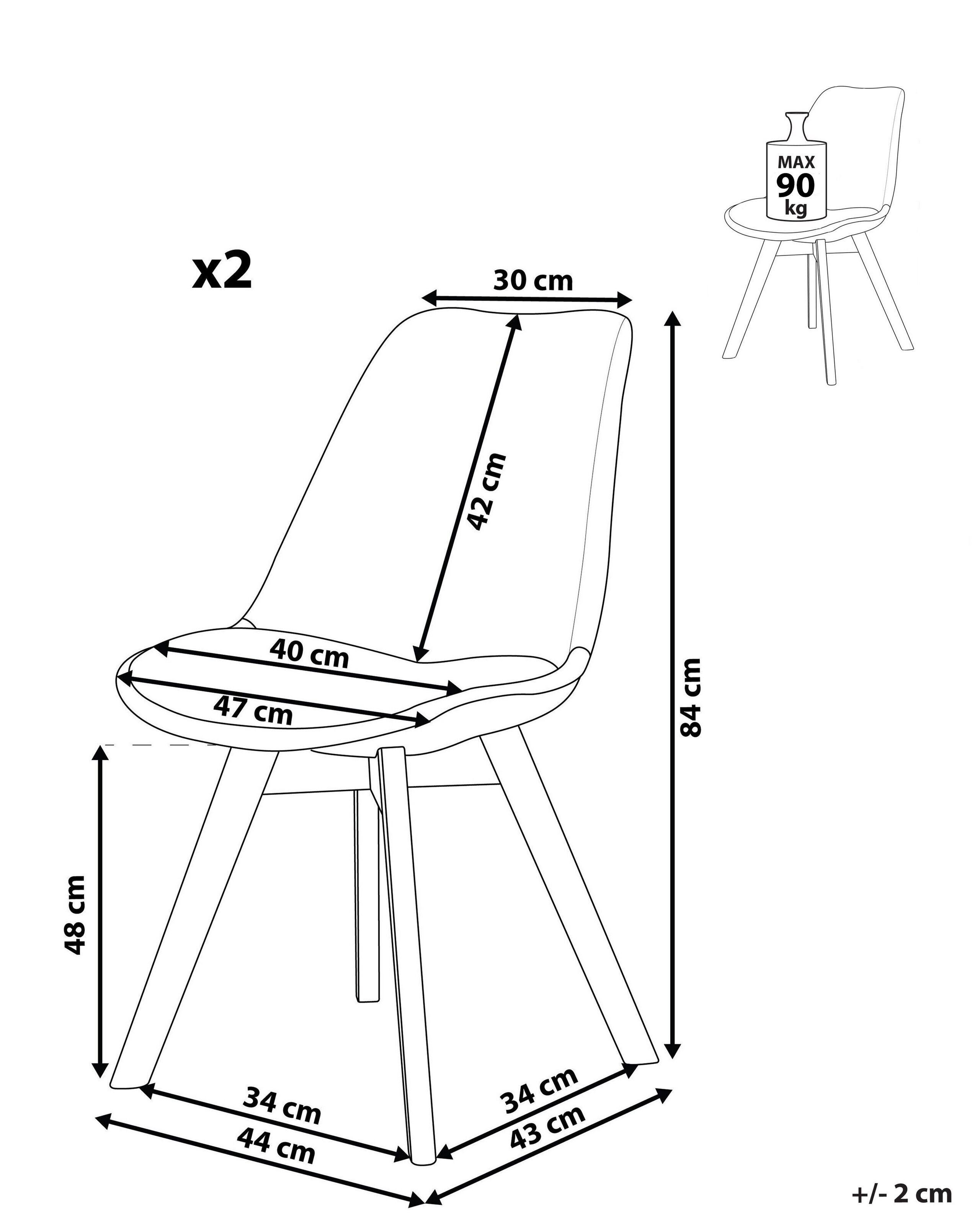 Beliani Chaise de salle à manger en Polyester Moderne DAKOTA II  