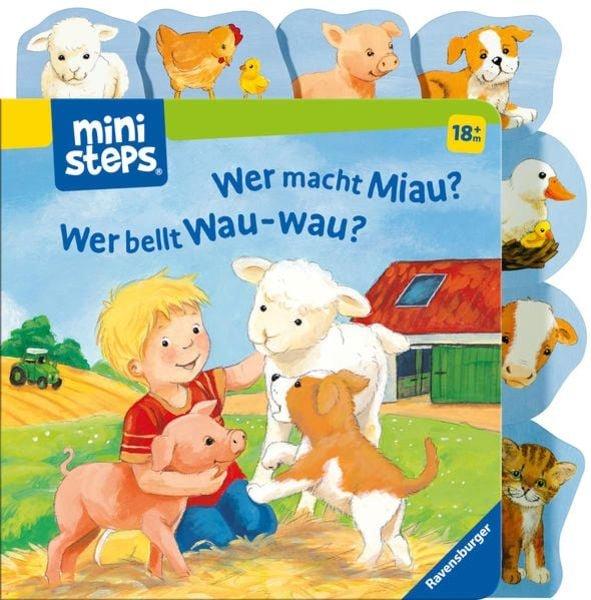 ministeps Wer macht miau? Wer bellt Wau-wau? Sandra Grimm Couverture rigide 