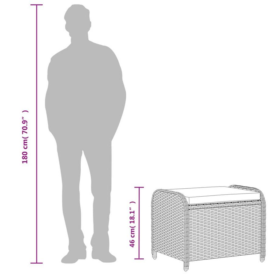 VidaXL  Gartenhocker poly-rattan 